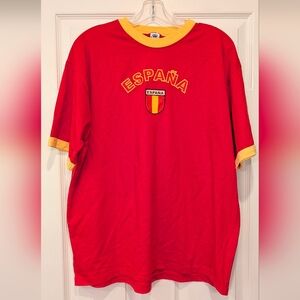 España Spain Graphic T Shirt Red Yellow XL Mediterranean Soccer Euro Football